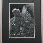 Signed J. BISHOP Father & Son African Maasai African Tribal Pastel Drawing