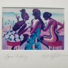 Signed WILLIAM R. CANTRELL Liquor Talking Framed Afro American Black Art Print Signed WILLIAM R. CANTRELL Liquor Talking Framed Afro American Black Art Print
