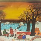 Signed Susi Majdic Winter Landscape Art Croatia Serbia Yugoslavia Painting