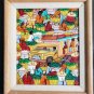 Signed YVES ROCK Original Vintage & Rare Folk Naif Art Haitian Painting HAITI