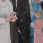 1988 Original R.S Borenstein Jewish Wedding Ceremony Judaica Art Painting Miami