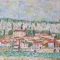 Rare 1987 Signed Daniel Village of Vogüé in Ardèche Painting After Gustav Klimt