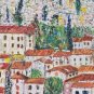 Rare 1987 Signed Daniel Village of Vogüé in Ardèche Painting After Gustav Klimt