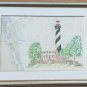 Signed S. Downs LIGHTHOUSE St. Augustine & Anastasia Island FLORIDA Map Art