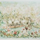 Rare 1979 Edna Hibel RENOIR'S GARDEN Lithograph Series I - 5/165 Section 330