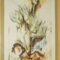 1976 HAND S/N JUNSUKE WATARAI "GREEN HARMONY" JAPAN WOODBLOCK ART ETCHING