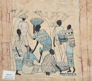 Original Kenyan Art AFRICAN WOMEN  Textile Batik Painting on Cotton Africa