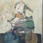 Vintage Signed GRACIELA RODO BOULANGER Girls on Bicycle Lithograph Art Print