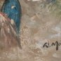 Signed William Moninet - Three Circus Clowns - Original Art Large Oil Painting