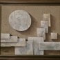 WOW!! RARE SIGNED MYUNG MARIO JUNG POTTERY GEOMETRIC ABSTRACT ART SAND PAINTING