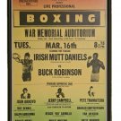1982 Buck Robinson vs Irish Mutt Daniels Framed Boxing Poster War Auditorium 1982 Buck Robinson vs Irish Mutt Daniels Framed Boxing Poster War Auditorium