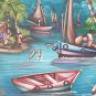Vintage Signed Etienne Haitian Naif Art Caribbean Scenic Village Painting Haiti