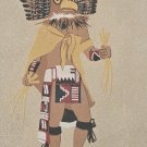 Signed 1974 R. Johnson Eagle Dancer Native Indian Sand Painting Framed Art