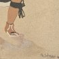 Signed 1974 R. Johnson Eagle Dancer Native Indian Sand Painting Framed Art