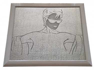 RARE COPY OF PATRICK NAGEL SUNGLASSES FRAMED MIRROR FLORIDA ARTIST MICHAEL MOKOS