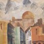 Original Magi Puig Large Abstract Urban Landscape / Cityscape Painting P. Magi