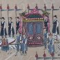 Vintage Korean Royal Court Tiger Hunt Folk Painting on Rice Paper Josean Dynasty