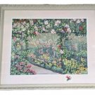 Signed Nancy Bowen Roses at Butchart Numbered 9/40 Large Framed Lithograph Print