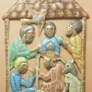 Original Jn David Remy Haitian Jesus Christ Nativity Metal Painted Drum Wall Art