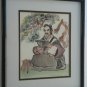 Rare 1982 Original Miriam Klubok Japanese Sensei Samurai Watercolor Art Painting