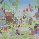 Signed Tomie DePaola 1934-2020 Original Watercolor & Ink Folk Art Painting