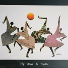 1989 SIGNED HALESSIE - HIP BONES IN MOON DANCING AFRICAN WOMEN FRAMED ART PRINT 1989 SIGNED HALESSIE - HIP BONES IN MOON DANCING AFRICAN WOMEN FRAMED ART PRINT