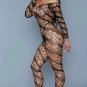 NEW Sexy BeWicked Women's Web of Love Black Bodystocking PLUS