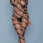NEW Sexy BeWicked Women's Web of Love Black Bodystocking PLUS