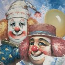 Signed William Moninet Original Oil Painting Circus Clowns Vintage Listed Artist