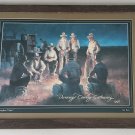 Signed JIM REY 1998 Durango Cowboy Gathering CAMPFIRE TALES Framed Poster Art