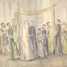 Signed Joseph Kossonogi - Jewish Wedding - 51/200 Lithograph Judaica Art Print Signed Joseph Kossonogi - Jewish Wedding - 51/200 Lithograph Judaica Art Print