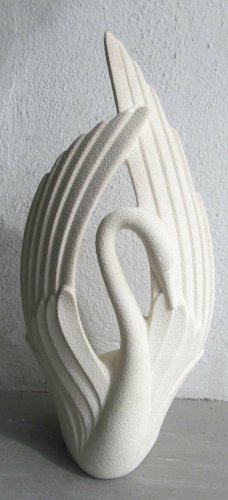 Haeger 1996 Ceramic Large Swan White Textured Finish Collectible Pottery Display