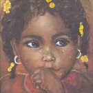An Original Painting by Carel Blain Portrait of a Girl Haitian Contemporary Art An Original Painting by Carel Blain Portrait of a Girl Haitian Contemporary Art