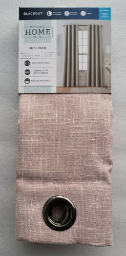 NEW (1) JCP Home Sullivan PINK BLUSH Blackout Grommet Curtain Panel 50 BY 95