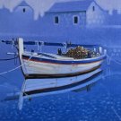 Signed Branko Modic Large Croatian Boat Harbor Seascape Art Painting Croatia Signed Branko Modic Large Croatian Boat Harbor Seascape Art Painting Croatia