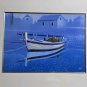 Signed Branko Modic Large Croatian Boat Harbor Seascape Art Painting Croatia