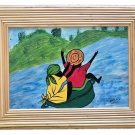 Signed Adelson Women in the River Haitian Naif Folk Art Painting Haiti Signed Adelson Women in the River Haitian Naif Folk Art Painting Haiti