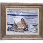 Rare & Signed Miriam Bransky Ceremonial Jewish Torah Scroll Judaica Art Painting