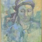 Signed Rosita Manser Portrait of a Woman Watercolor Art Painting South Africa