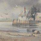 Original 1978 Michael J. Weber "LOW TIDE" Watercolor Art Painting CONNECTICUT