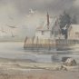 Original 1978 Michael J. Weber "LOW TIDE" Watercolor Art Painting CONNECTICUT