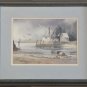Original 1978 Michael J. Weber "LOW TIDE" Watercolor Art Painting CONNECTICUT
