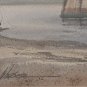 Original 1978 Michael J. Weber "LOW TIDE" Watercolor Art Painting CONNECTICUT