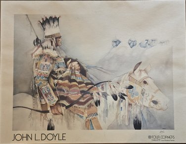 1997 Signed John L Doyle Indian Chief Four Corners Gallery Exhibition Art Print
