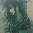 Signed Yehuda Vardi  Expressionist Portrait Girl 34/150 Lithograph Art Print