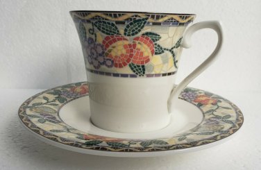WOW! NEW Saint James Hankook Mosiac 5806 Super Strong China Tea Cup & Saucer Set