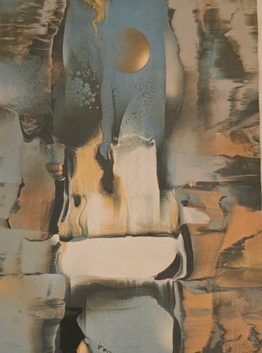 Signed Leonardo Nierman Cosmic Energy Series 103/200 Abstract Lithograph Print