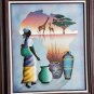 Signed Haverty - Mother & Child in Africa - Original Black Memorabilia Painting