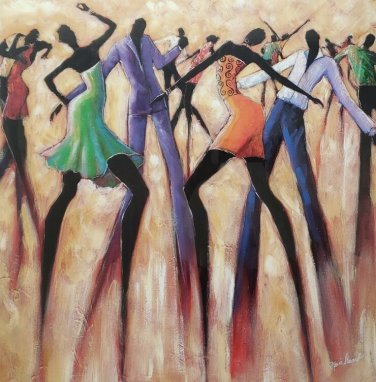 TGIF by Monica Stewart African American BLACK MEMORABILA Framed Art Print 29x29