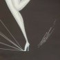 Signed Vintage Erte Wings of a Show Girl - Blue dress - Large Framed Art Print